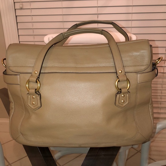 COACH CAMPBELL LEATHER EVA FLAP SATCHEL CAMEL/TAN - Picture 2 of 4